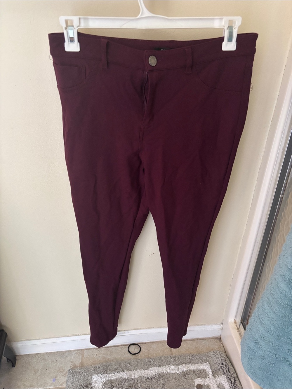one 5 one Burgundy Skinny Jeans - High Rise Stretch